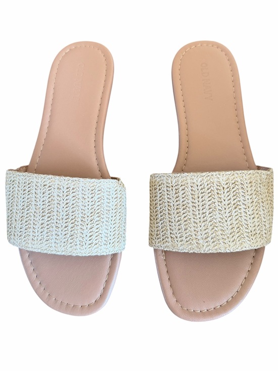 Old Navy Shoes - Old Navy Women's Beige Woven Slide Sandals Sz 6